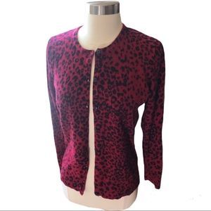 Croft&Barrow red animal print botton down sweater